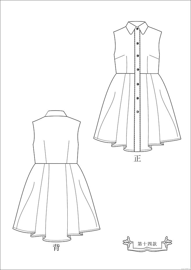 服装款式图结构图册-女装设计-服装设计